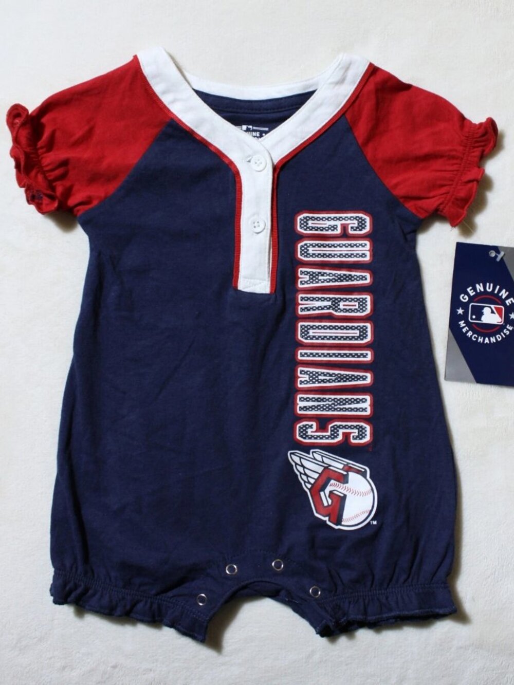 MLB Cleveland Guardians Baby Infant One Piece Bodysuit 3-6 Months